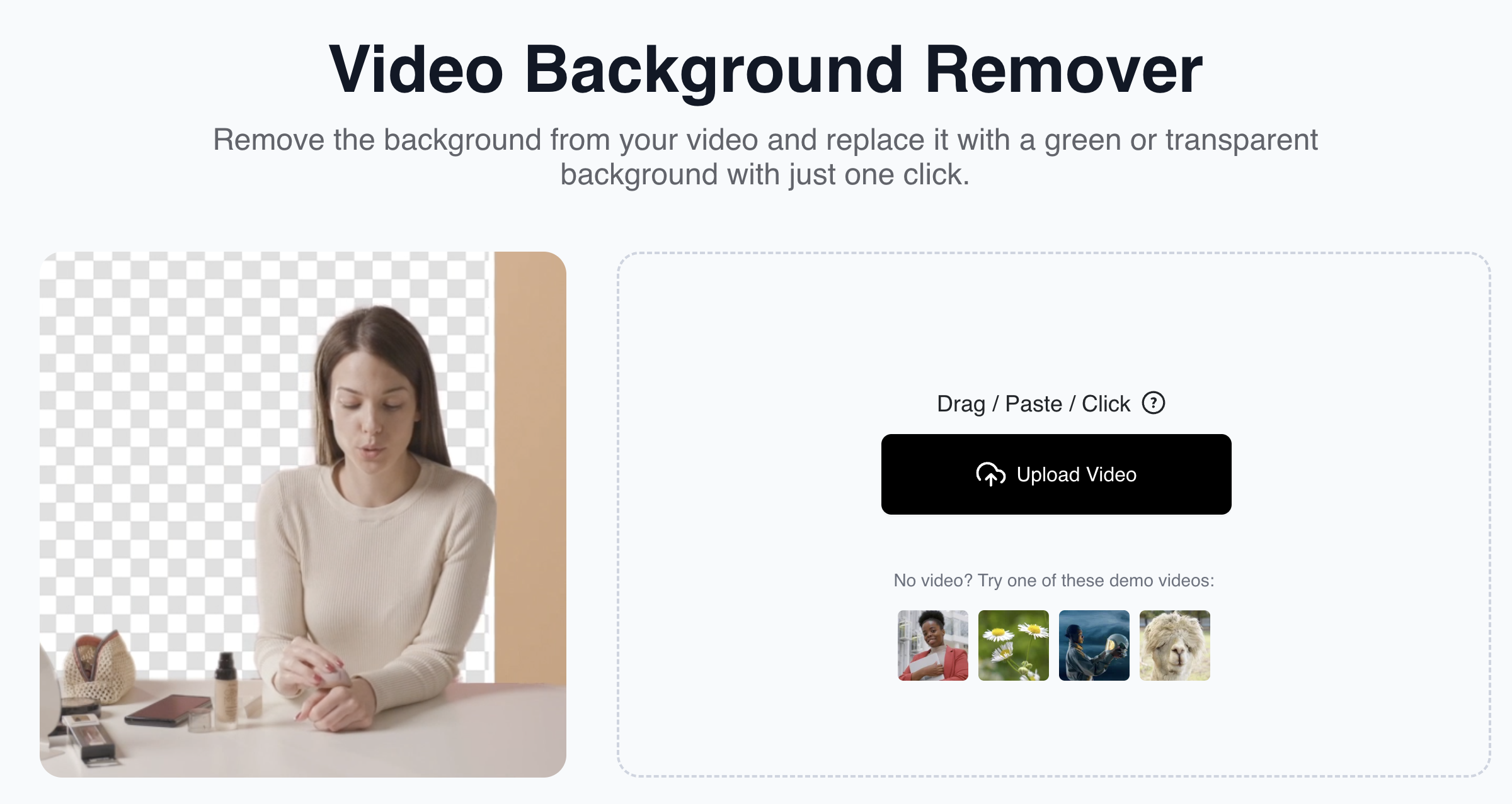 Vmake remove video background