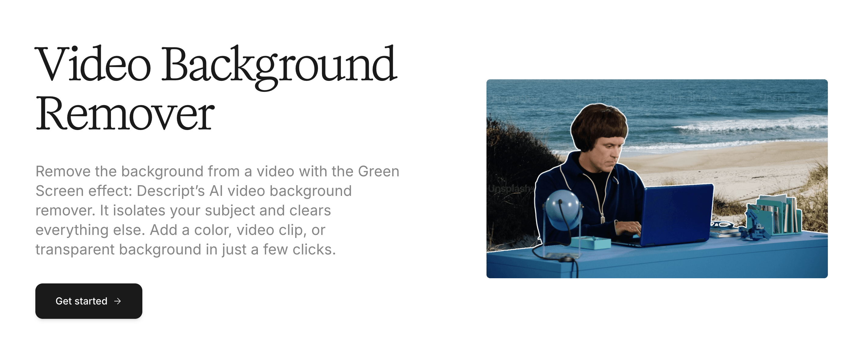 Descript remove video background
